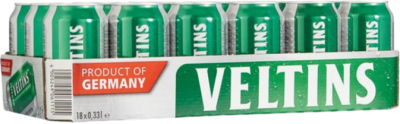 Veltins tray met 18 blikjes van 33cl
